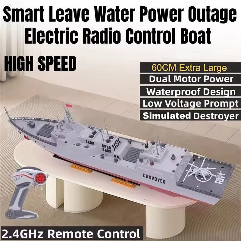 Rc Hobby Grade Boat - NOWY Szybki Driftujący Niszczyciel RC 60CM